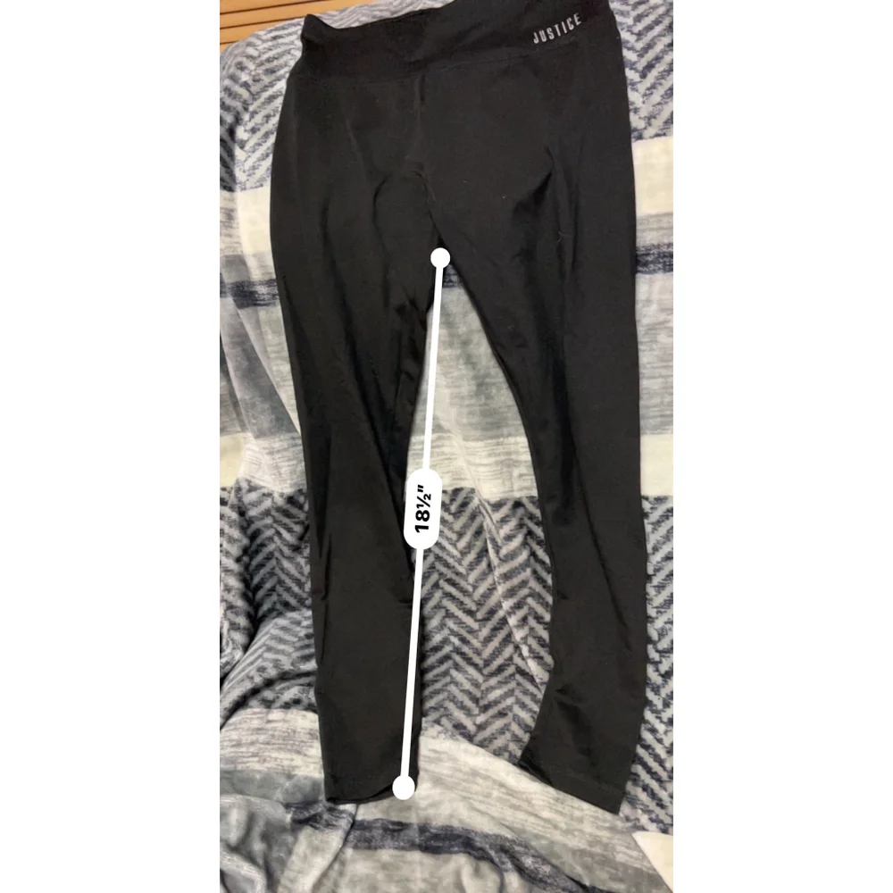 Justice Girls L 12/14 Black Leggings Activewear Pants